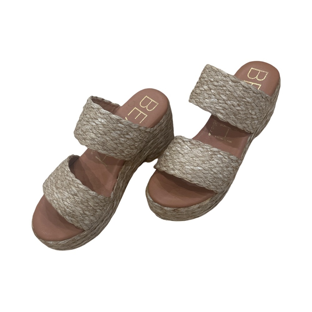 Beige Woven Espadrille Sandals